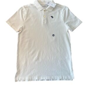 Abercrombie Kids Classic White Polo Shirt Boys Size 11/12